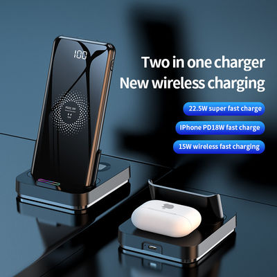 ABS Power Bank Batteriepack, schwarz 2 in 1 drahtloses Ladegerät 5V