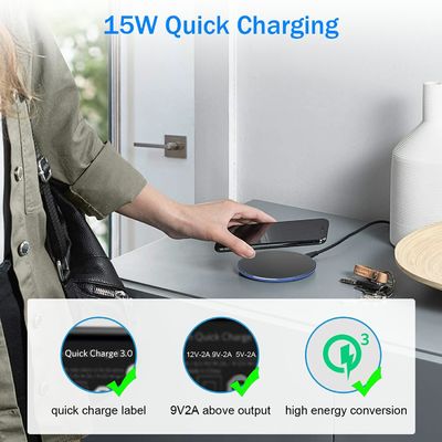 Portable 2 In 1 Qi Wireless Charging Pad 10W Spiegeloberfläche für Mobiltelefon