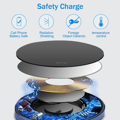 Portable 2 In 1 Qi Wireless Charging Pad 10W Spiegeloberfläche für Mobiltelefon