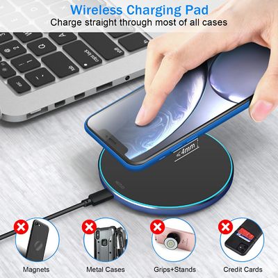 Portable 2 In 1 Qi Wireless Charging Pad 10W Spiegeloberfläche für Mobiltelefon