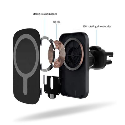 Kompatibeler drahtloser Ladegerät, Magnetischer Qi-Auto-Ladegerät 10W