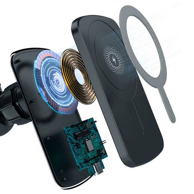 Black Qi Wireless Phone Ladegerät Auto Mount 15W Portable schnell