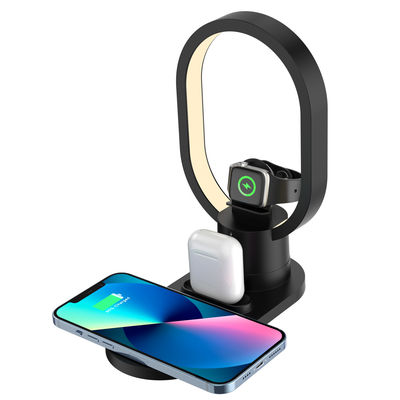 Multifunktionale schnelle Qi-LED-Lampe, 3 in 1 Nachtlampe Wireless-Ladegerät