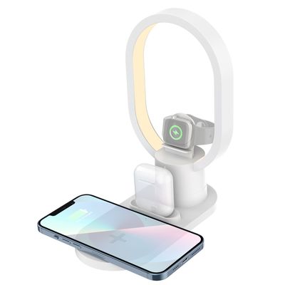 Multifunktionale schnelle Qi-LED-Lampe, 3 in 1 Nachtlampe Wireless-Ladegerät