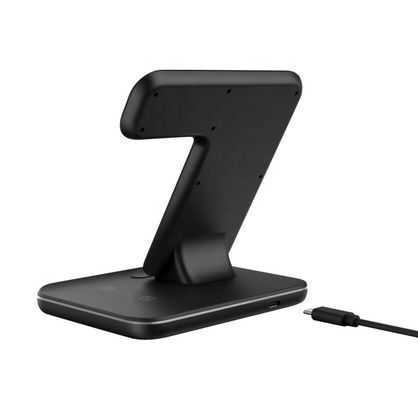 Schnellfeuerdichtes Qi Wireless Charger Dock 15w 3 in 1 Ladestand mit Lampe