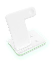 Schnellfeuerdichtes Qi Wireless Charger Dock 15w 3 in 1 Ladestand mit Lampe