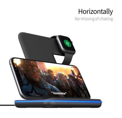 Silikon Qi 3 in 1 drahtloses Ladegerät, tragbares drahtloses Telefon Ladegerät 15w