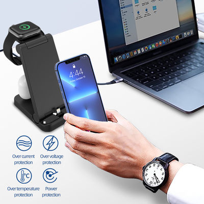 Portable 3 in 1 Multifunktionelles drahtloses Ladegerät Qi 15w Schnellladung