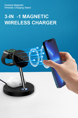 FCC-zertifiziertes magnetisches Ladegerät, 4 in 1 drahtlose Ladestation 15w