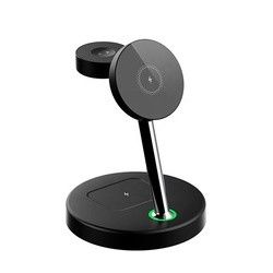FCC-zertifiziertes magnetisches Ladegerät, 4 in 1 drahtlose Ladestation 15w