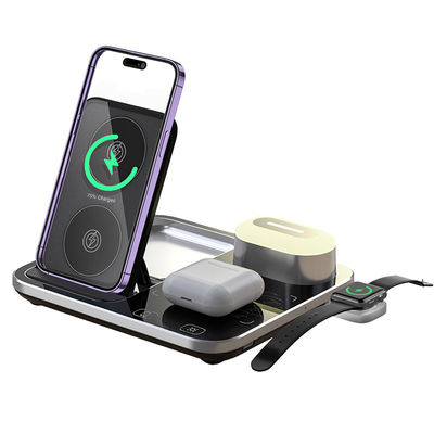 RGB Qi Wireless Charger Dock Base 205KHz Schwarz für die Wohnkultur