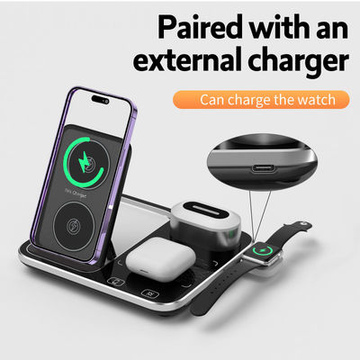 RGB Qi Wireless Charger Dock Base 205KHz Schwarz für die Wohnkultur