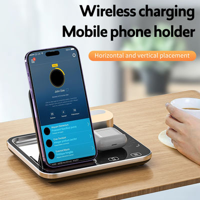 RGB Qi Wireless Charger Dock Base 205KHz Schwarz für die Wohnkultur