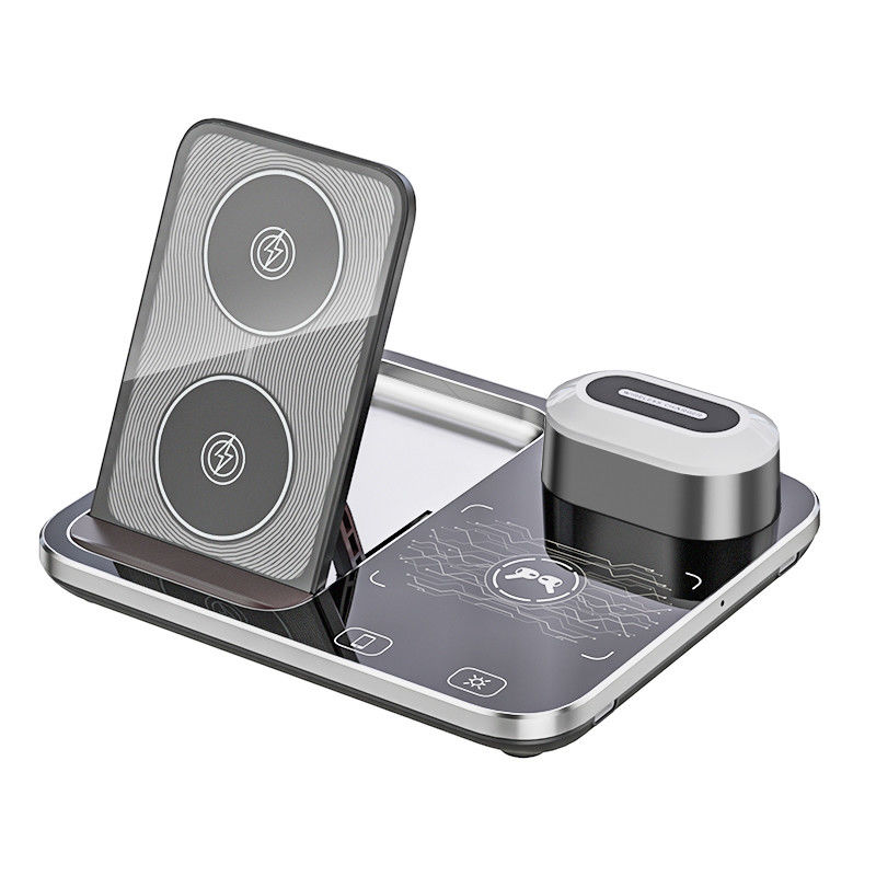 RGB Qi Wireless Charger Dock Base 205KHz Schwarz für die Wohnkultur